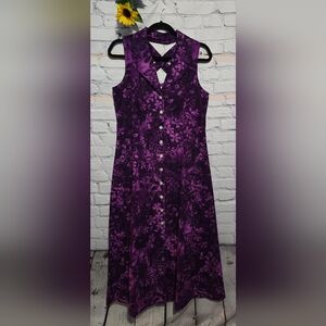 Coldwater Creek Strappy Linen Button Front Long Dress Size 10.